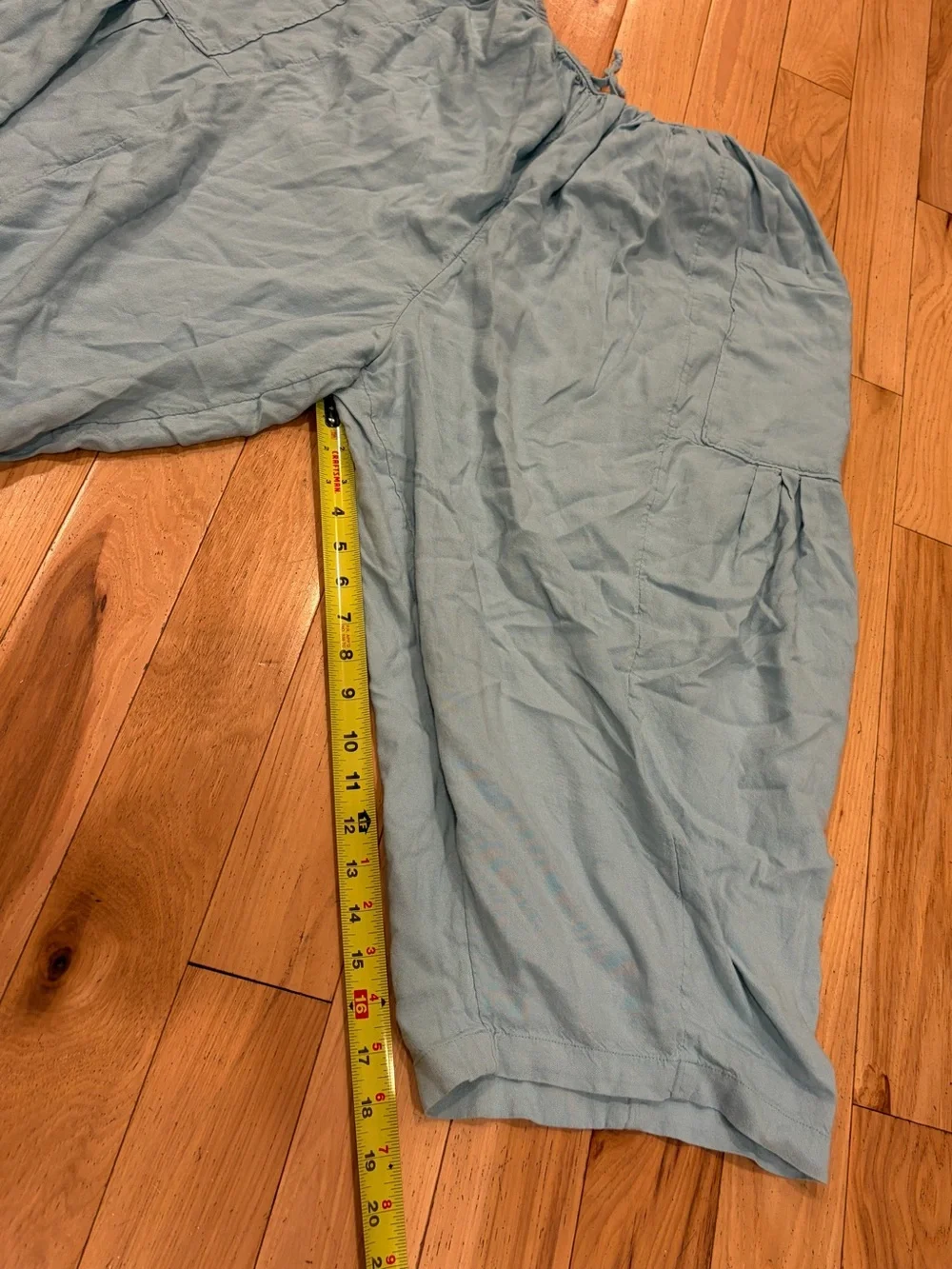 Free People Quinn Culottes Billowy Harem Oversized Light Blue Pants - Medium